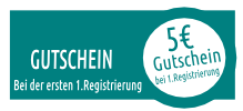 Registrieren und 5 EUR Gutschein erhalten.